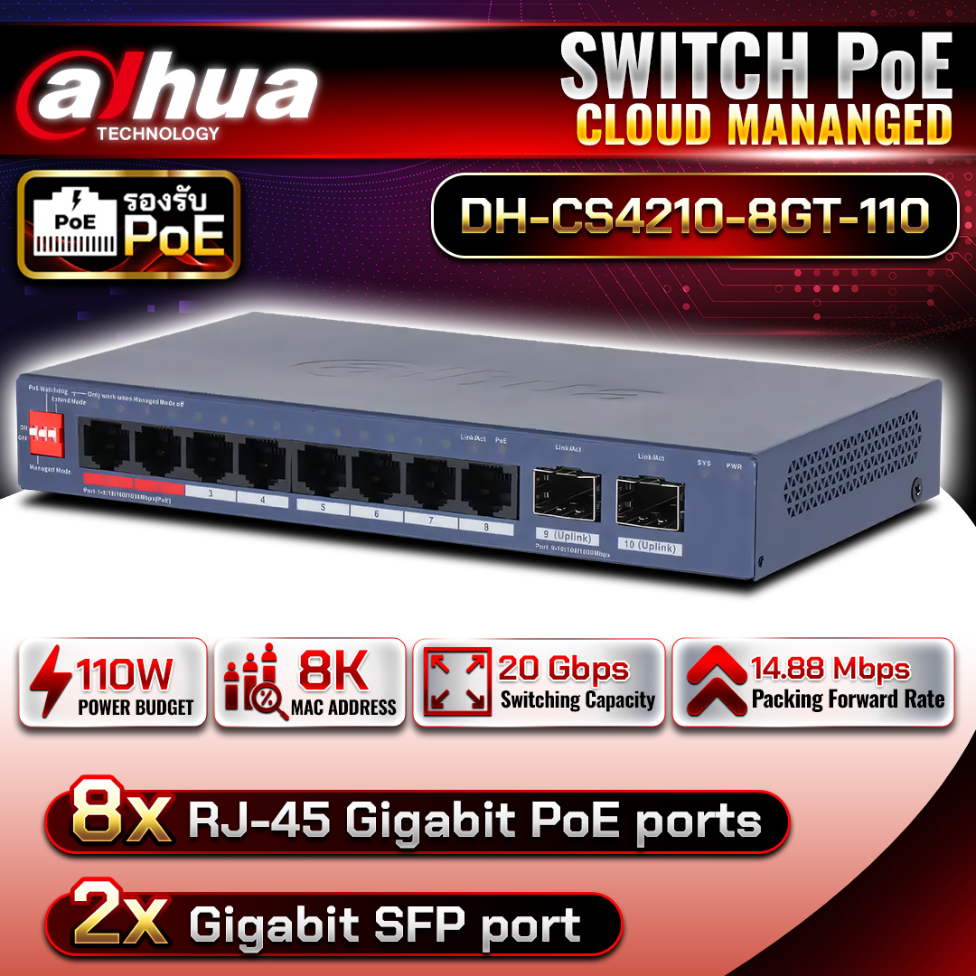 Switch POE DH-CS4210-8GT-110