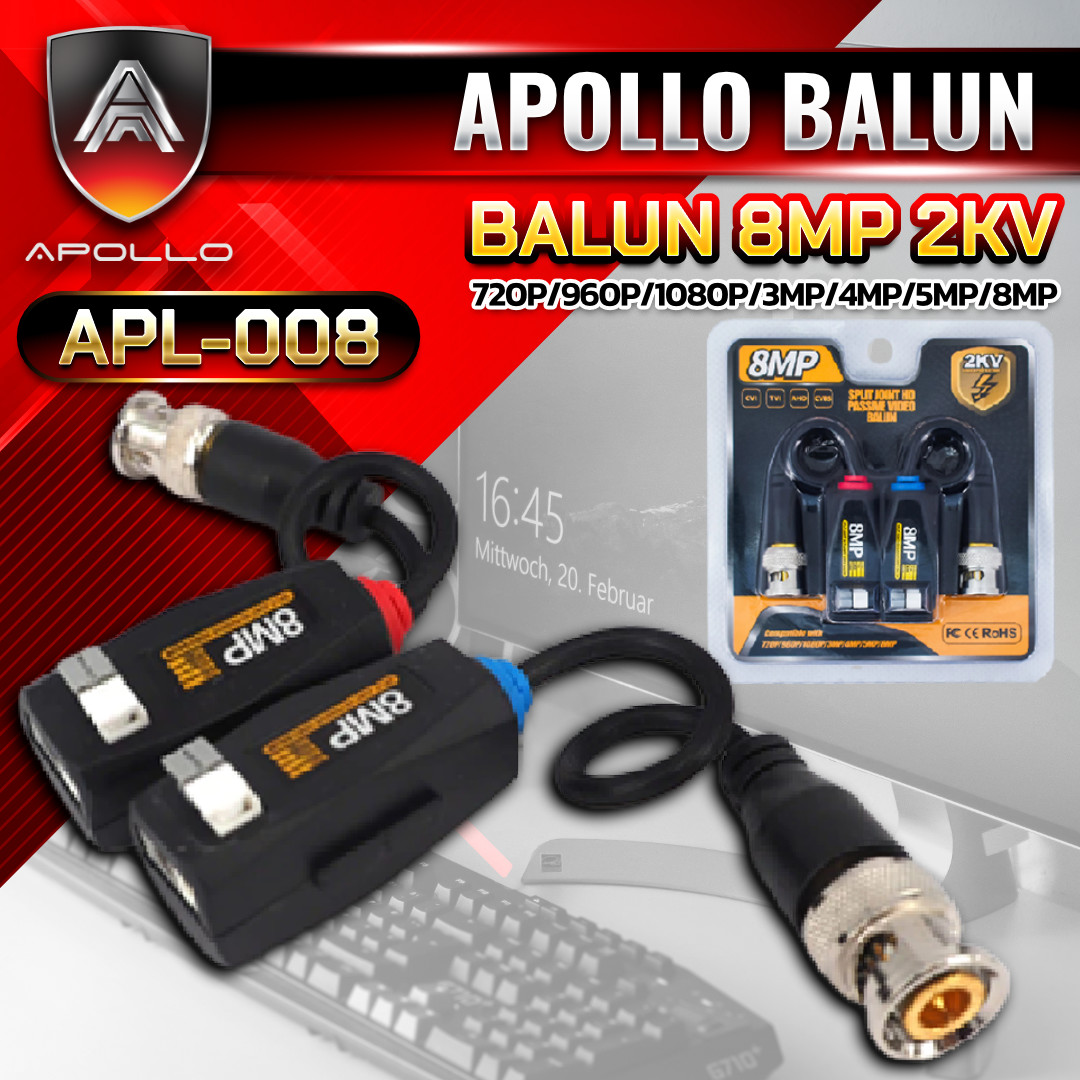 APOLLO BALUN รุ่น APL-008 รองรังความละเอียด 8MP ระยะ 400ม.