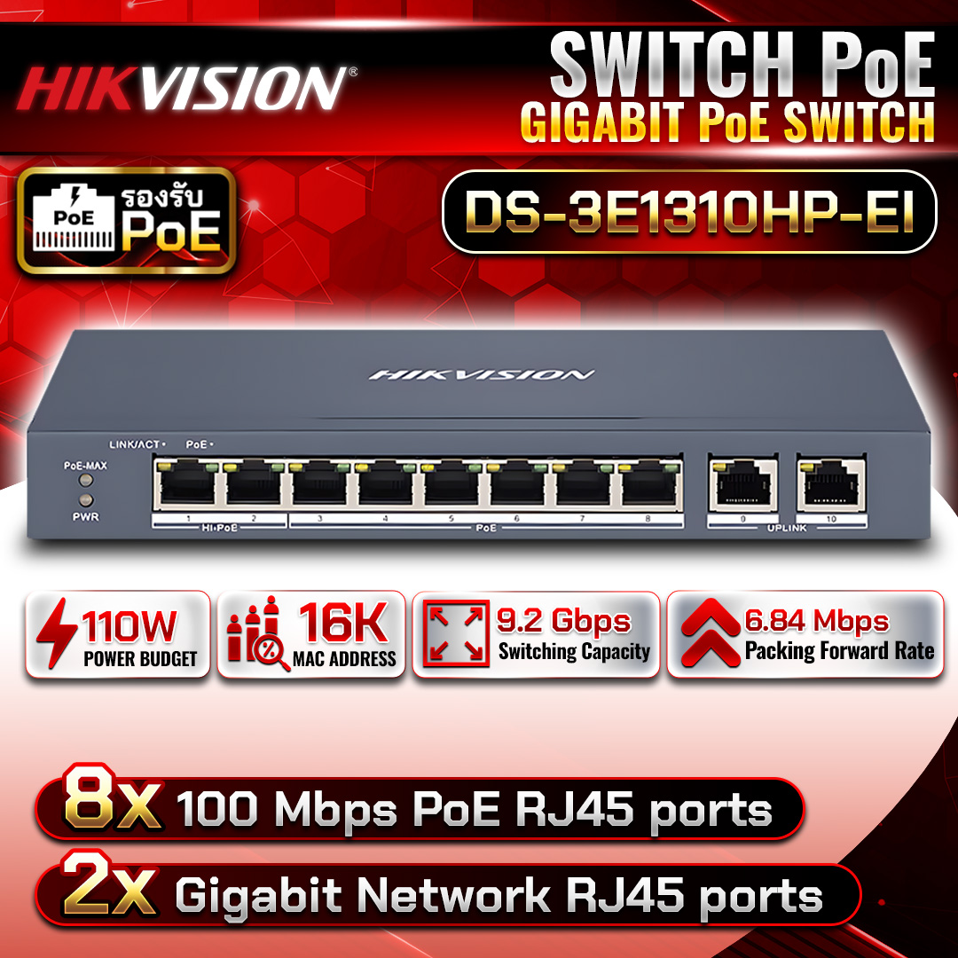 Switch POE DS-3E1310HP-EI