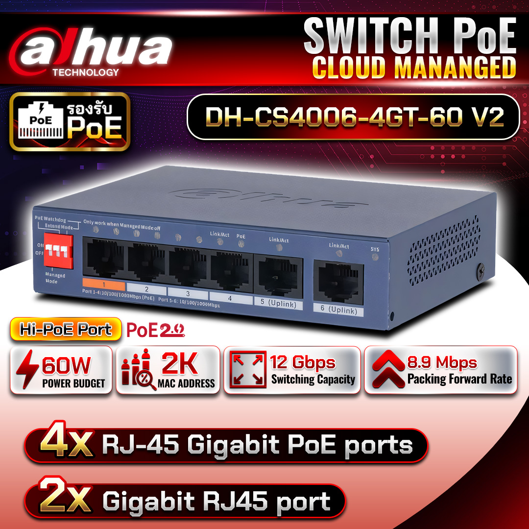 Switch POE  DH-CS4006-4GT-60 V2