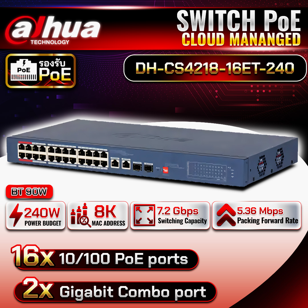เครื่องPOE DH-CS4218-16ET-240