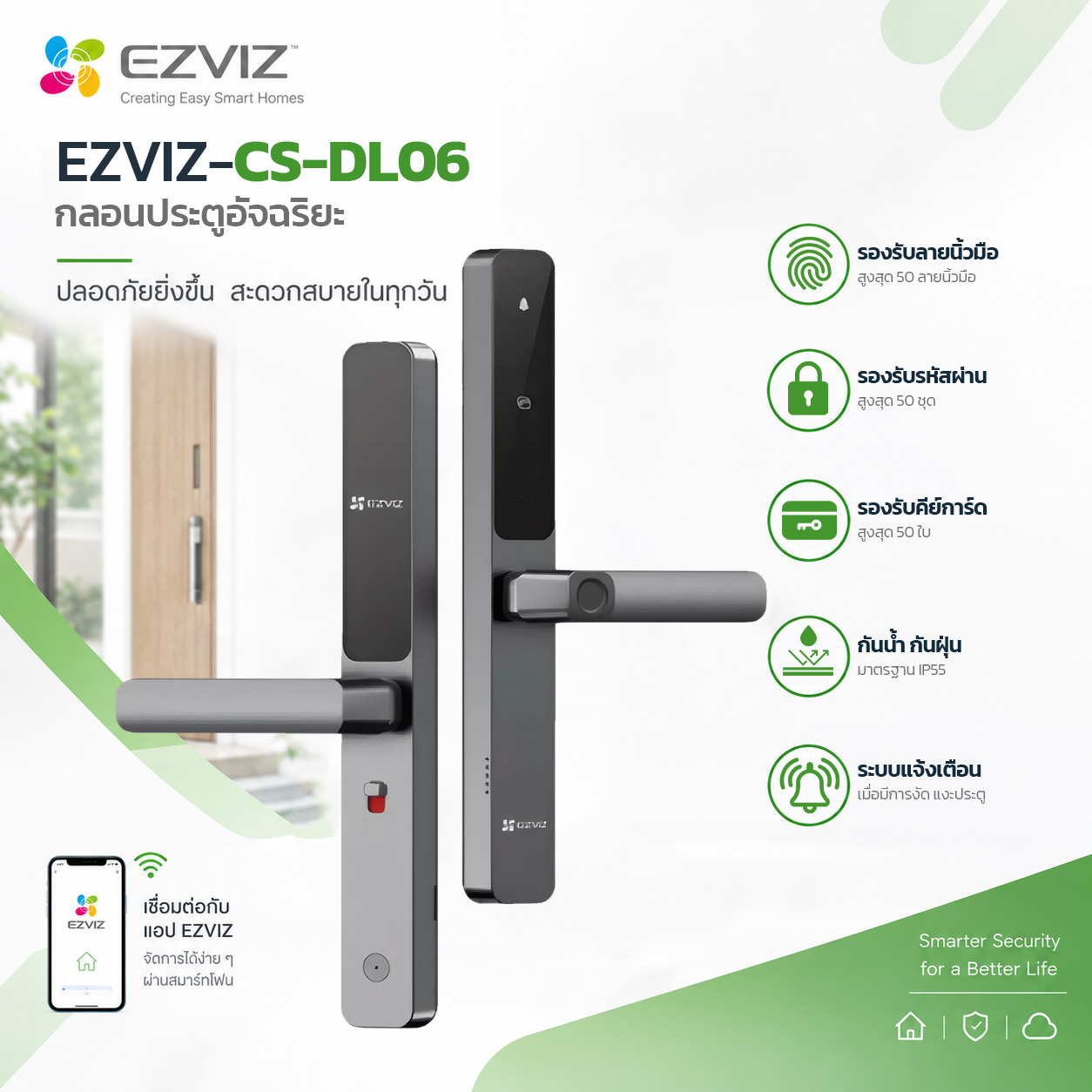 กลอนประตู  EZVIZ-CS-DL06  Smart Lock