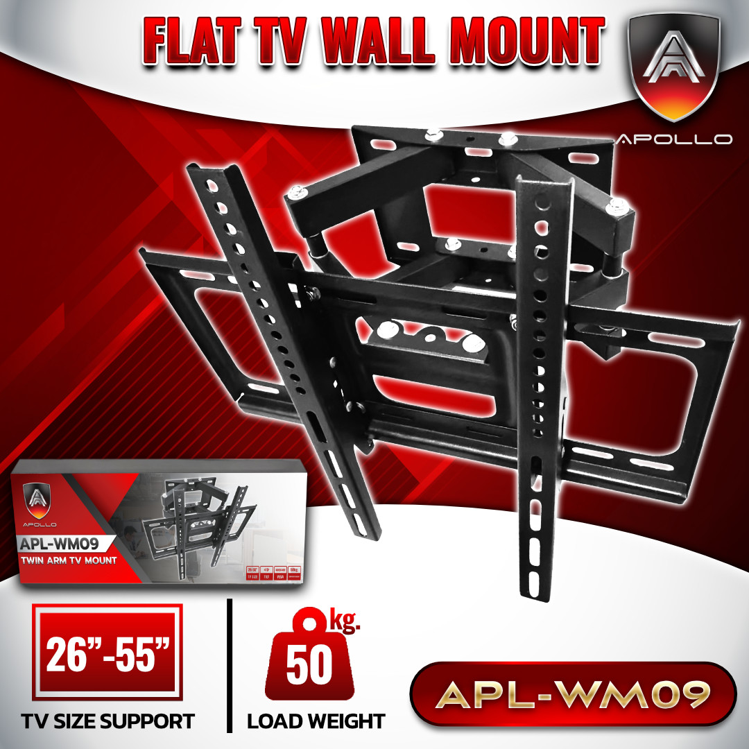 APOLLO ขาแขวนทีวีแบบแขวนกำแพง รุ่น APL-WM09 สำหรับ 26"-55" Twin Arm