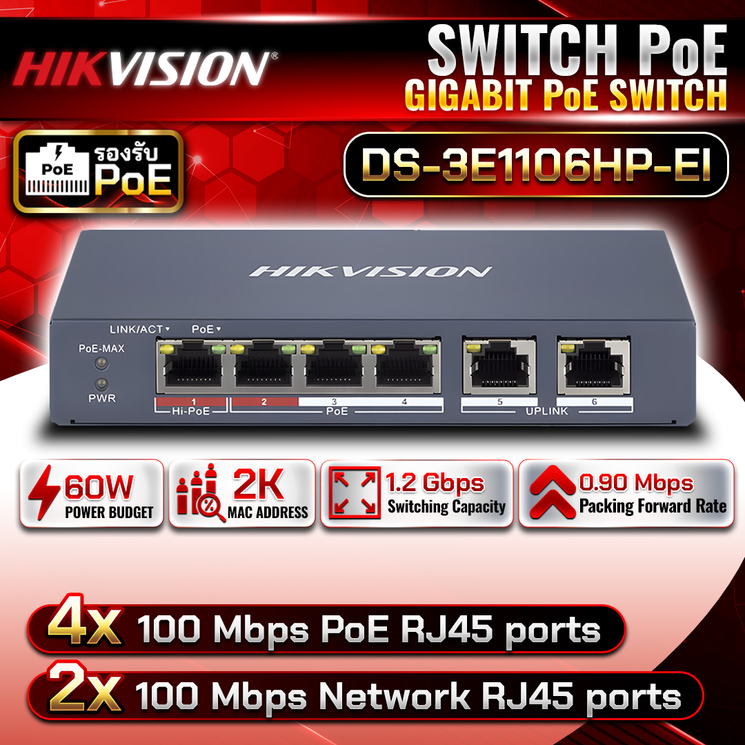 Switch POE DS-3E1106HP-EI