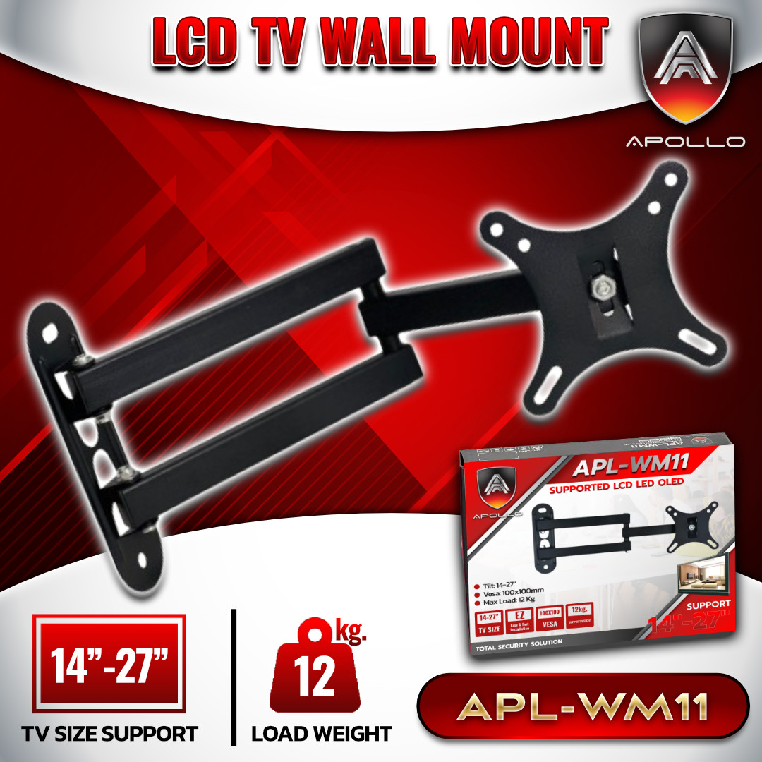 APOLLO ขาแขวนทีวีแบบแขวนกำแพง รุ่น APL-WM11 สำหรับทีวี 14"-27" Wall mont